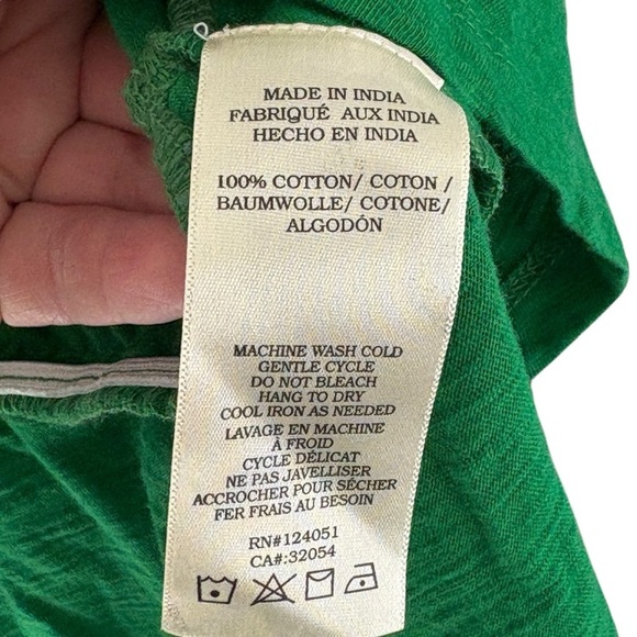 Porridge Clothing Anthropologie Green Lace Ruffle Top Size Medium 100% Cotton - Picture 4 of 5